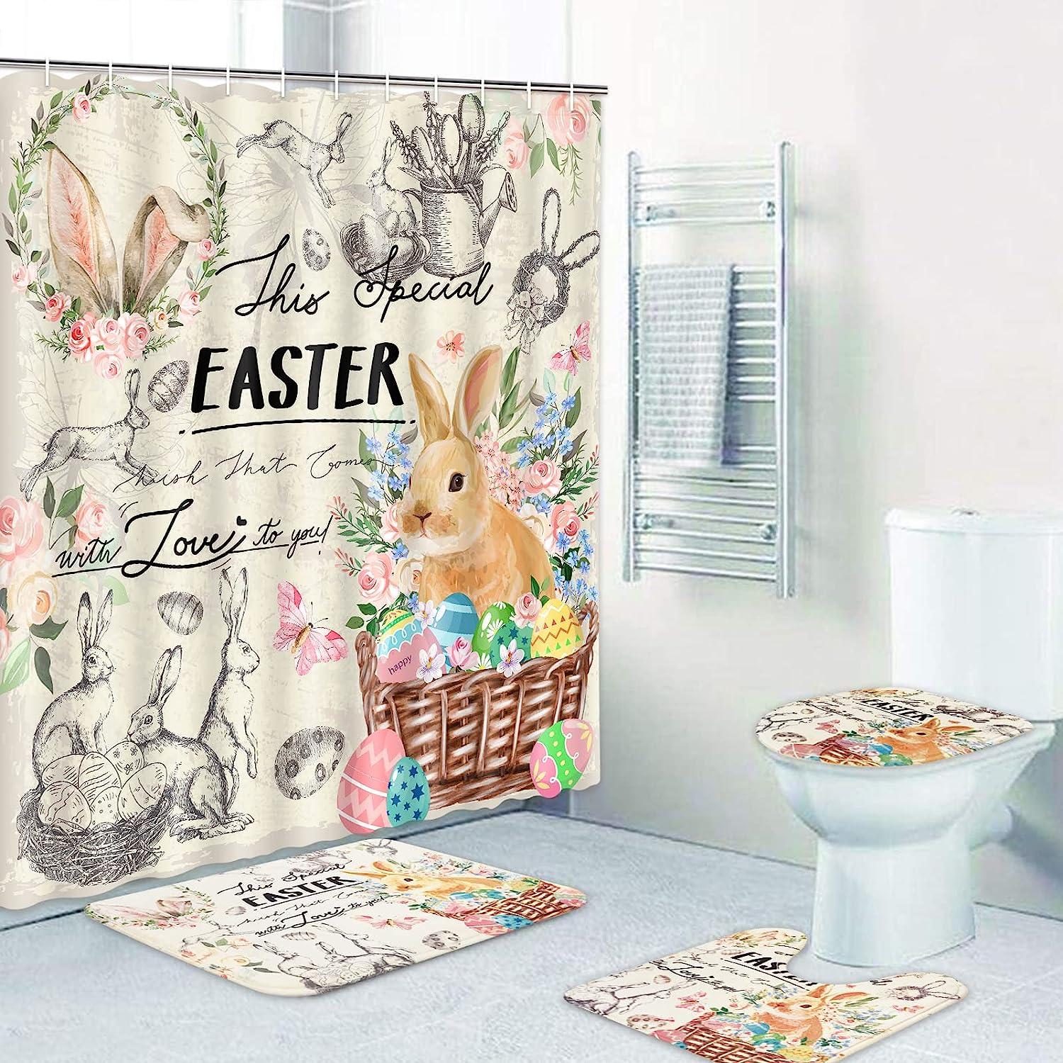 Modern Bathroom Shower Curtain For Easter With Trendy Design - Image 2