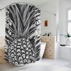 Modern Black and White Hawaiian Pineapple Shower Curtain 