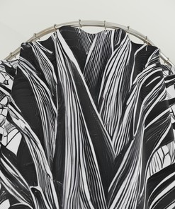 Modern Black and White Hawaiian Pineapple Shower Curtain