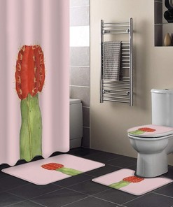 Modern Blossom Cactus Flower Print Shower Curtain