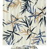 Modern Blue And Beige Bamboo Leaves Shower Curtain With Double Glide Hooks And Waterproof Fabric