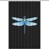 Modern Blue Dragonfly Funny Shower Curtain With Waterproof Fabric Material For Bathroom Decorations