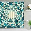 Modern Blue Shark In Ocean Shower Curtain, Fish Underwater World Beach Bathroom, Kids Children Decor, Housewarming Gift