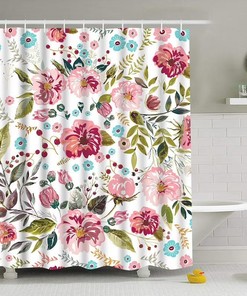 Modern Bohemian Shower Curtain - Durable Waterproof Bathroom Decor, Elegant Floral Design, Perfect Gift For Her