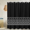 Modern Boho Geometric Shower Curtain In Black And White, Made Of Waterproof Fabric