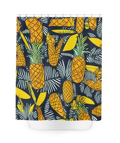 Modern Botanical Fruit Pineapple Shower Curtain