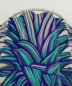 Modern Botanical Print Pineapple Shower Curtain