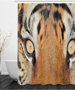Modern Brown Black Tiger Eyes Abstract Shower Curtain With Baocicco Brand, A Unique Addition To Your Bathroom Decor