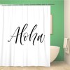 Modern Brush Text Word Abstract Shower Curtain With Hawaii Aloha Ink