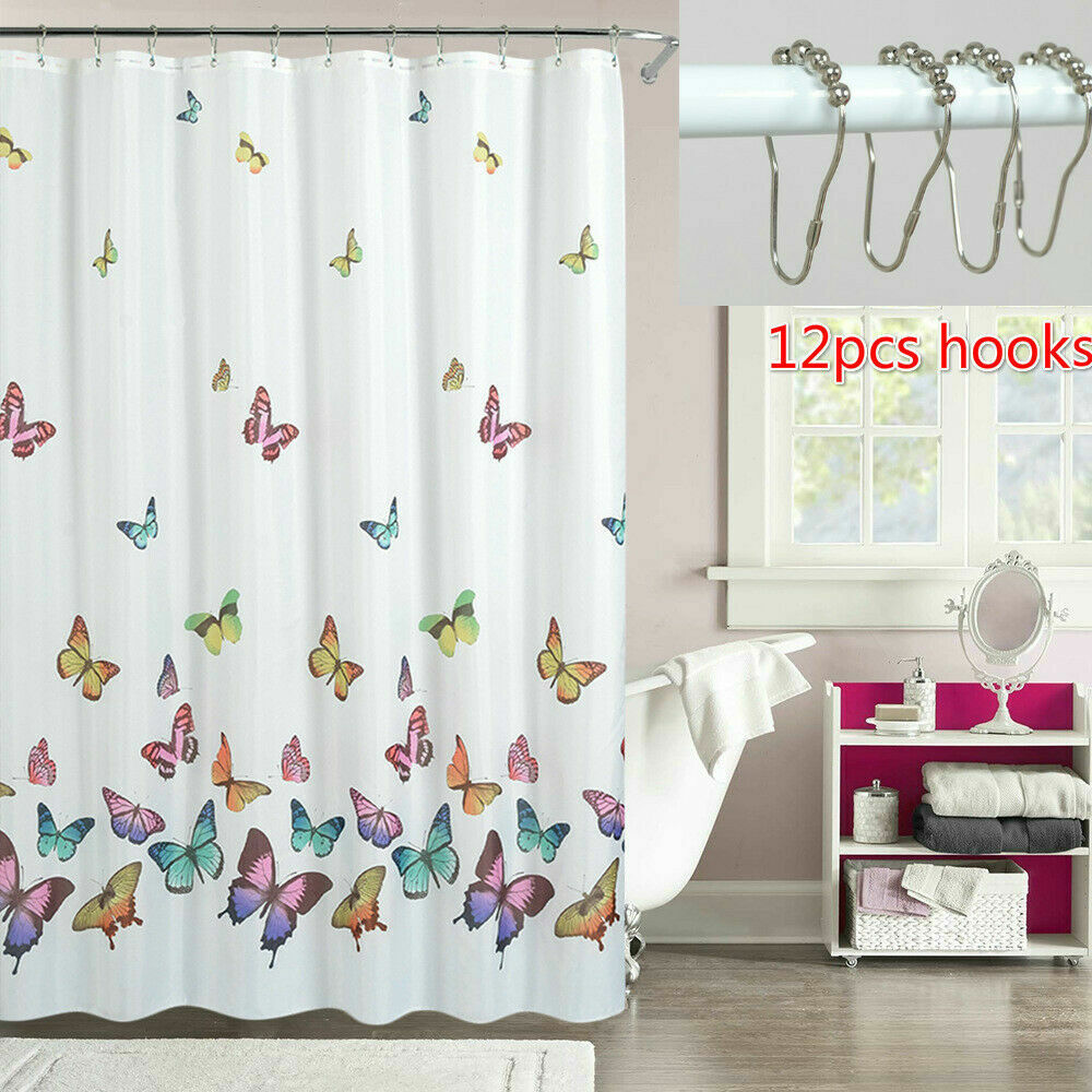 Modern Butterfly Shower Curtains Fabric - Great For Contemporary And Stylish Bathroom Decor - Image 2