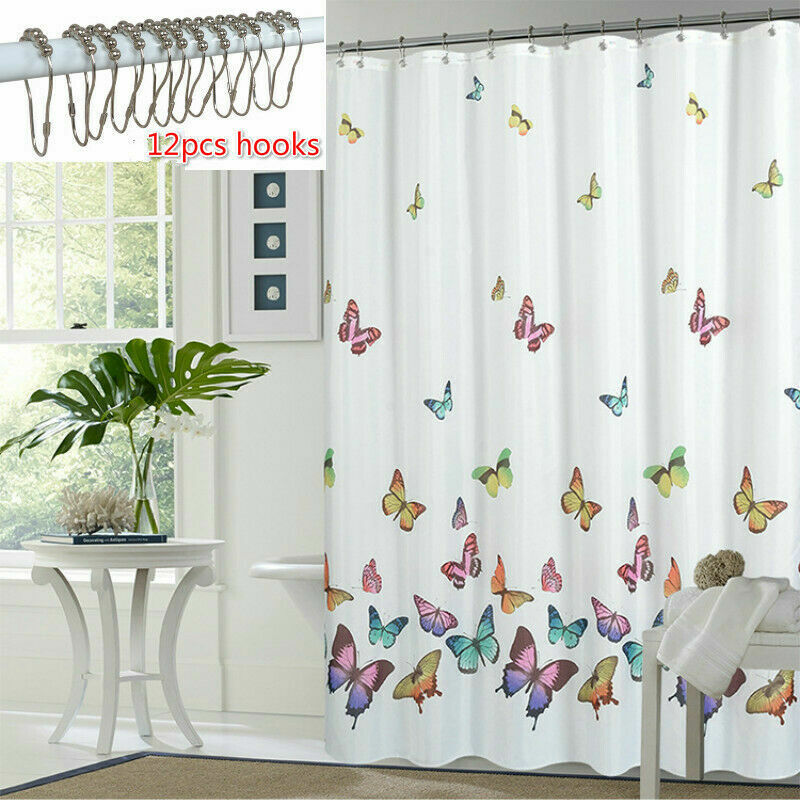 Modern Butterfly Shower Curtains Fabric - Great For Contemporary And Stylish Bathroom Decor - Image 3