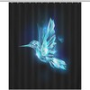 Modern Crystal Hummingbird Shower Curtain - Water Resistant Hotel Quality Curtain With Flying Bird Design