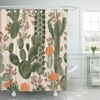 Modern Desert Cactus Digital Print Shower Curtain for Artful & Waterproof Bathroom Decor