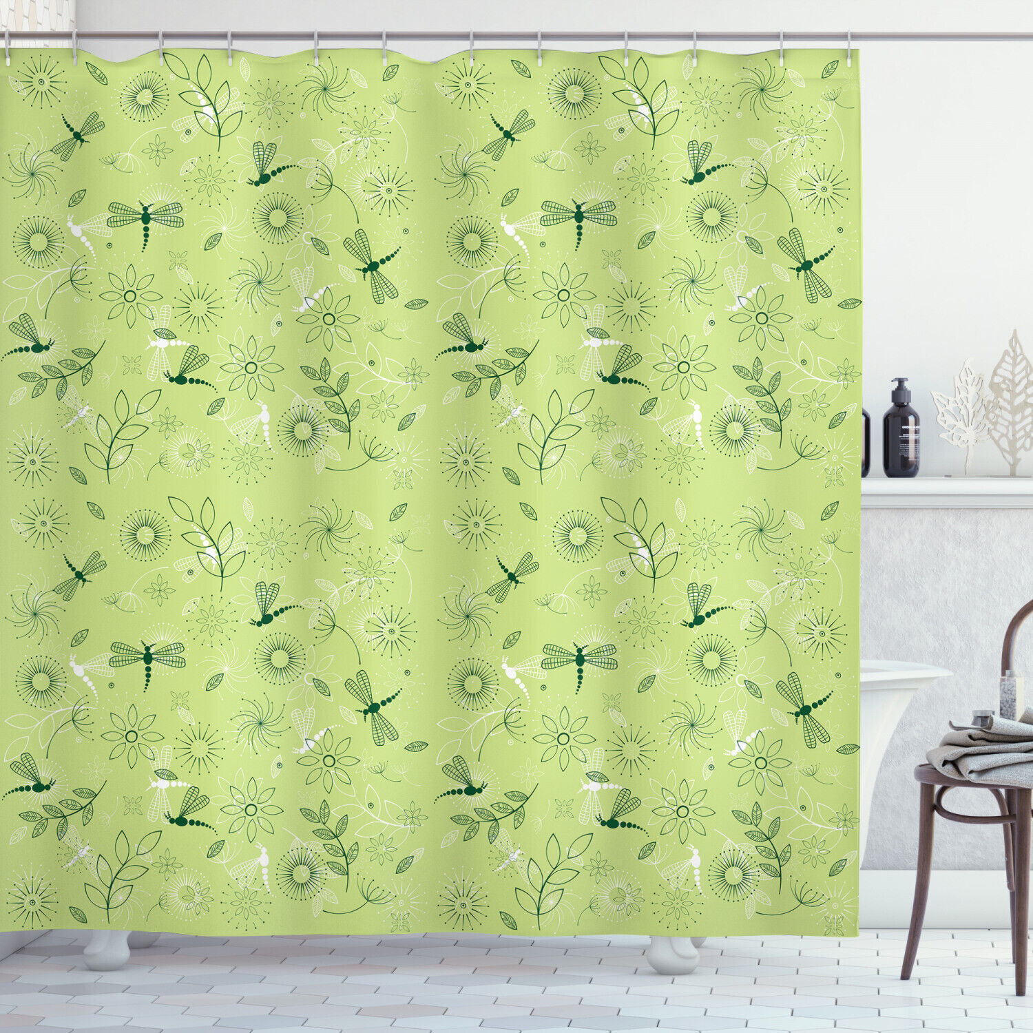Modern Design Dragonfly Shower Curtain For Bathroom
