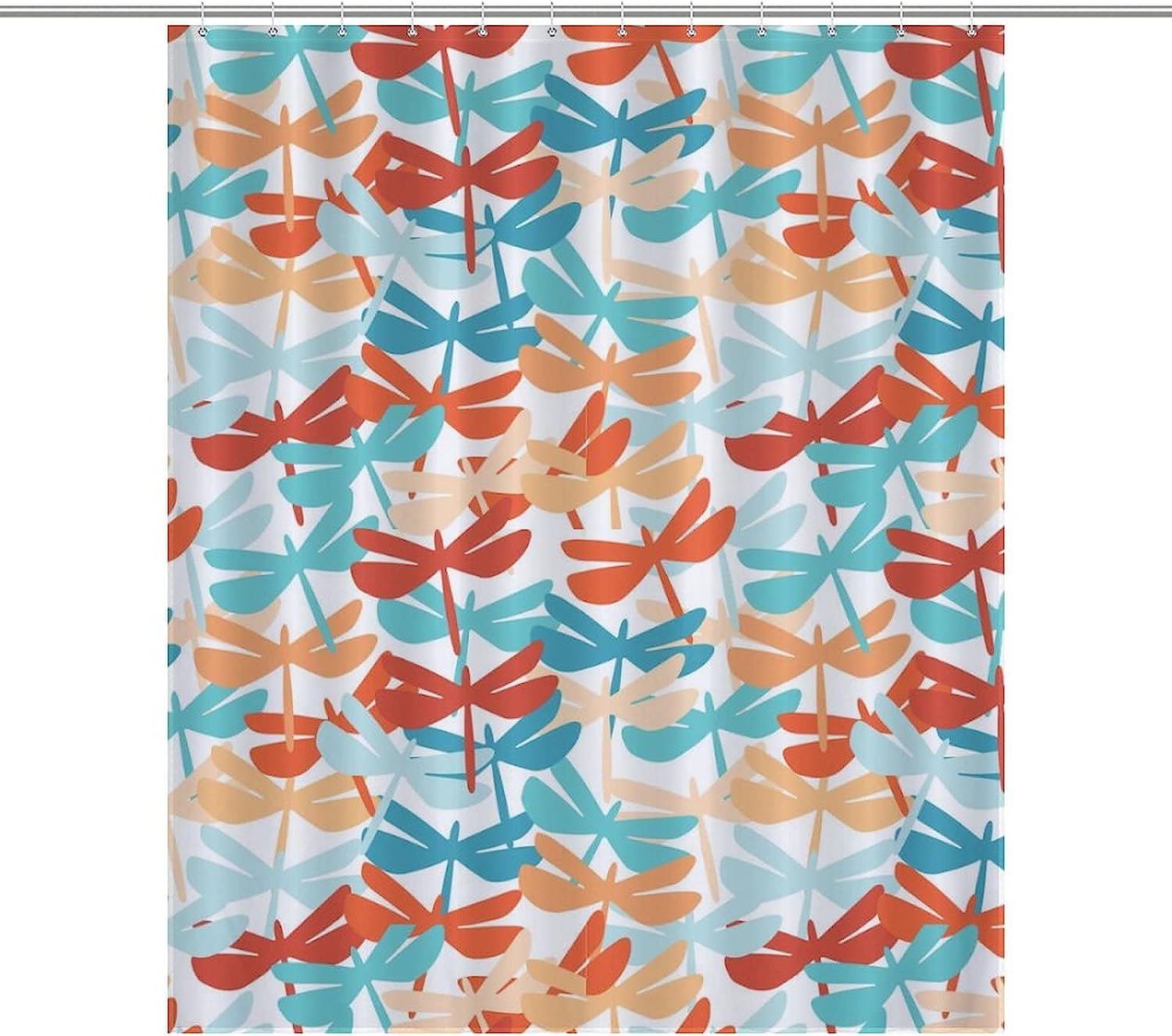 Modern Dragonfly Shower Curtain For Bathroom Showers And Bathtubs