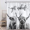 Modern Durable Waterproof Fabric Farmhouse Bull Western Cow Shower Curtain For Cow Bathroom Accessories Decor