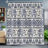 Modern Elephant Shower Curtain, Blue Animal Bathroom Decor by VCQPDEE