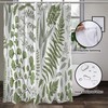 Modern Eucalyptus Leaf Shower Curtain, Waterproof Fabric Bathroom Curtain With Botanical Print