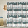 Modern Fabric Decor Waterproof Shower Curtain with Tropical Palm Leaf Taupe Design, for Bathroom Decor 
