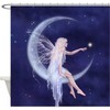 Modern Fairy On The Moon Shower And Bath Curtain Set, Beautiful Bathroom Decor