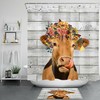 Modern Farmhouse Bathroom Accessory With Cow And Flowers Shower Curtain - Rustic Decor For Bathroom