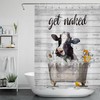 Modern Farmhouse Cow Daisy Funny Get Naked Shower Curtain - Cute Bathroom Decor