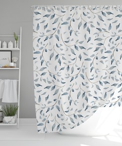 Modern Farmhouse Shower Curtain with Watercolor Print, 72x72 - Unique Bathroom Decor