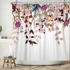 Modern Flamingo Floral Shower Curtain With Watercolor Design