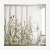 Modern Floral Shower Curtain With Botanical Wild Flower Herb Plant Design