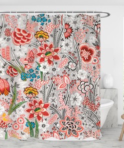 Modern Floral Shower Curtain With Christmas Gift Ideas By Allover - Waterproof And Full Size