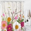 Modern Floral Waterproof Botanical Shower Curtain