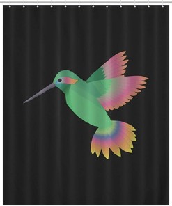 Modern Funny Hummingbird Shower Curtain For Durable Bathroom Decoration
