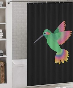 Modern Funny Hummingbird Shower Curtain For Durable Bathroom Decoration