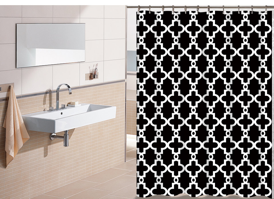 Modern Geometric Bathroom Shower Curtain For Unique Decor