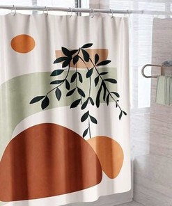 Modern Geometric Boho Shower Curtain, Housewarming Gift And Bathroom Decor