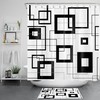 Modern Geometric Pattern Shower Curtain For Monochrome Bathroom