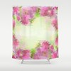 Modern Geometric Pink Flower Shower Curtain with Stunning Abstract Design for a Trendy Bathroom