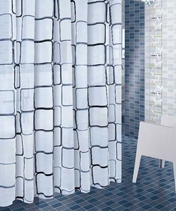 Modern Geometric Plaid Shower Curtain for Contemporary Bathroom Decor