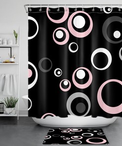 Modern Geometric Printed Shower Curtain - Stylish And Waterproof