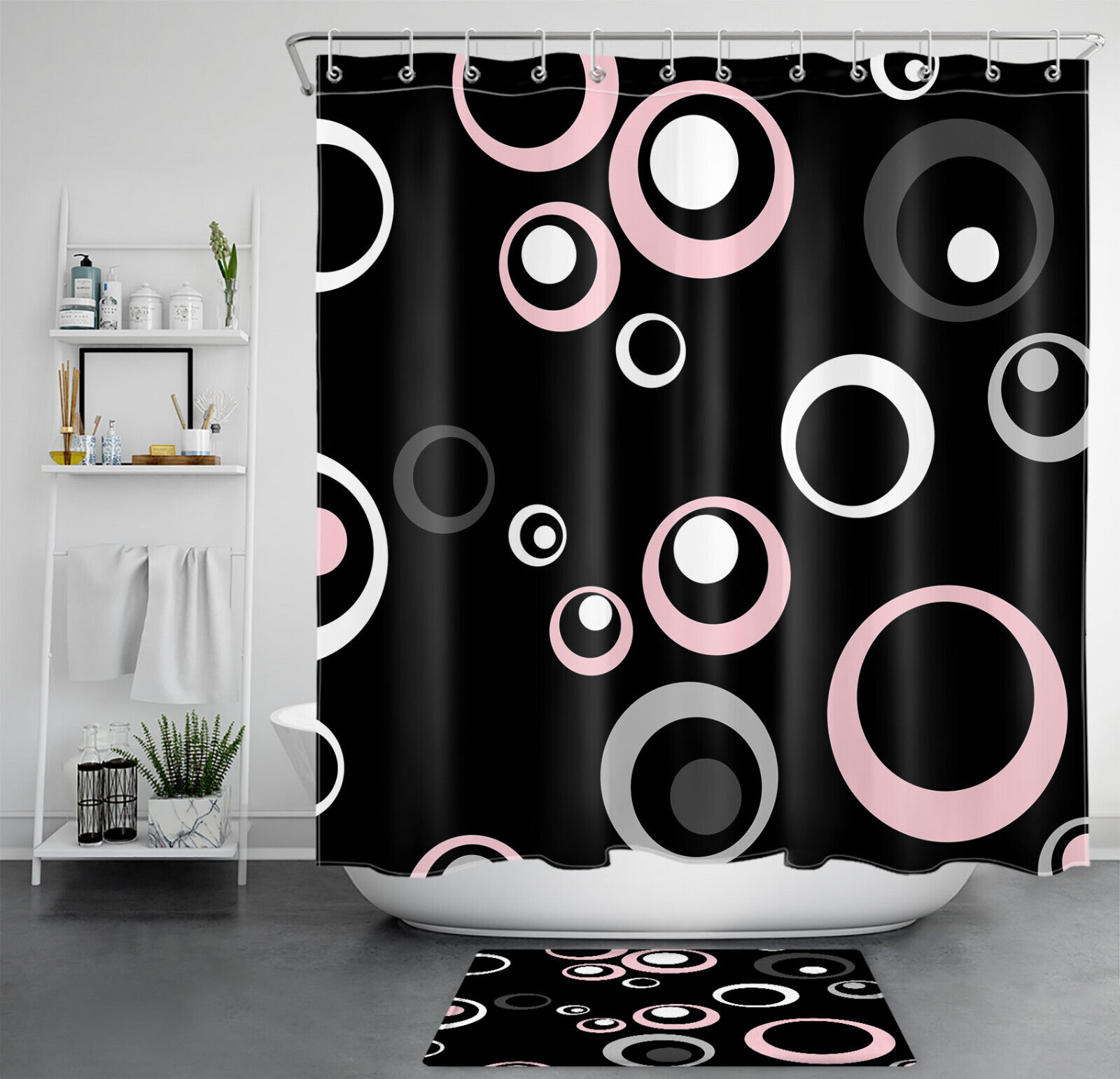 Modern Geometric Printed Shower Curtain - Stylish And Waterproof