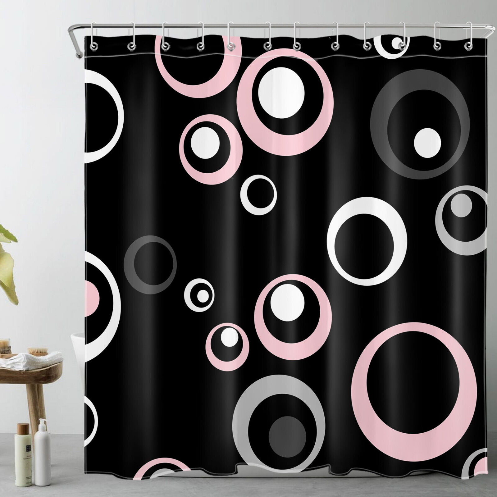 Modern Geometric Printed Shower Curtain - Stylish And Waterproof - Image 2