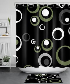 Modern Geometric Shower Curtain With Abstract Design
