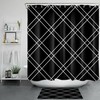 Modern Geometric Shower Curtain With Marble Design