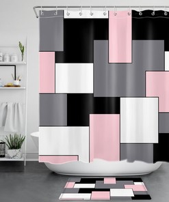 Modern Geometric Shower Curtain With Triangle Design