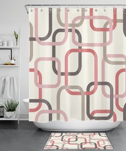 Modern Geometric Shower Curtain for a Chic and Minimalist Bathroom Look