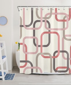 Modern Geometric Shower Curtain for a Chic and Minimalist Bathroom Look