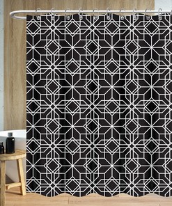 Modern Geometric Vector Pattern Shower Curtain For Chic Bathrooms