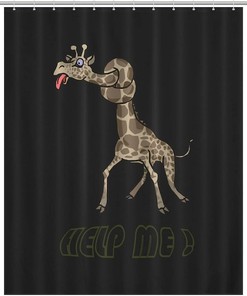 Modern Giraffe Knot Shower Curtain, Durable And Washable Fabric For Bathroom