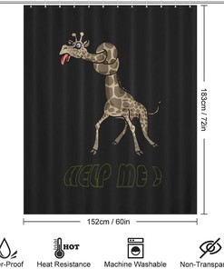 Modern Giraffe Knot Shower Curtain, Durable And Washable Fabric For Bathroom