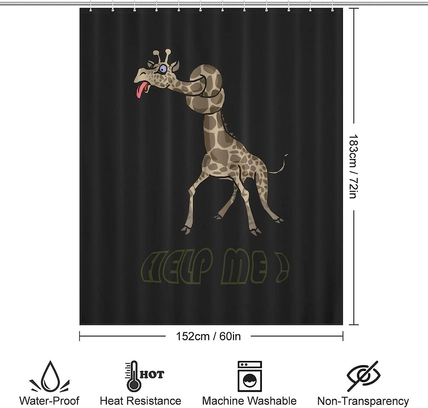 Modern Giraffe Knot Shower Curtain, Durable And Washable Fabric For Bathroom